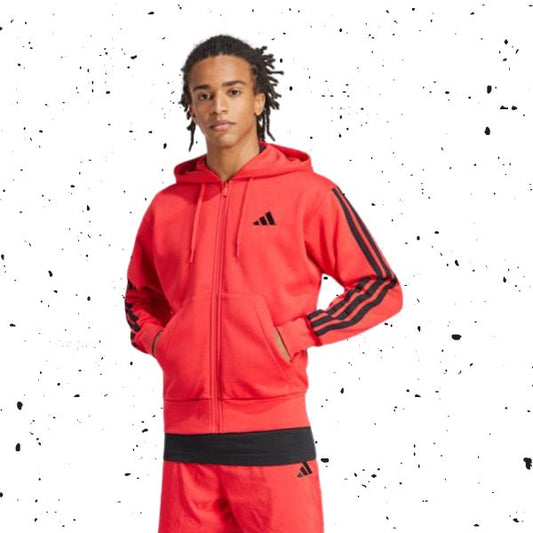 SPORTS WEAR-ESSENTIALS 3-STRIPES FLEECE HOODIE